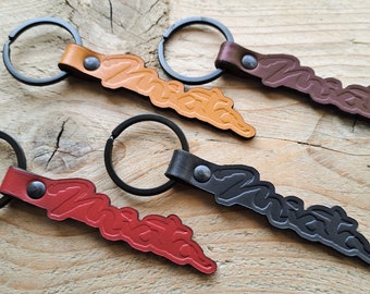 Miata Leather Keychain Keyring