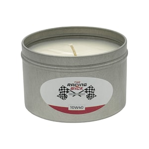 10W40 Scented Candle | The Racing Wick | 8oz Tin Can