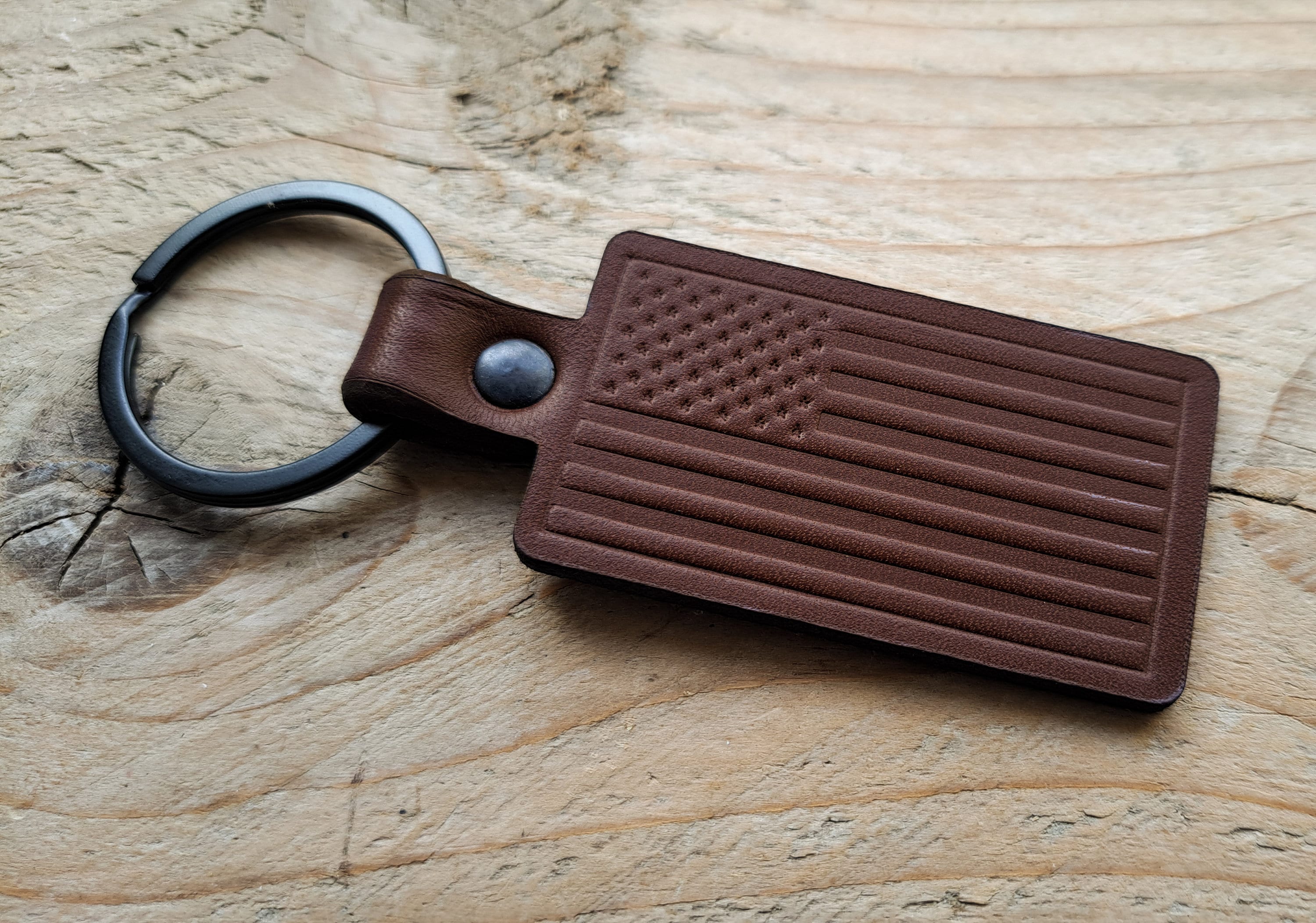 USA America Flag Handmade Italian Leather Keychain Keyring - Etsy