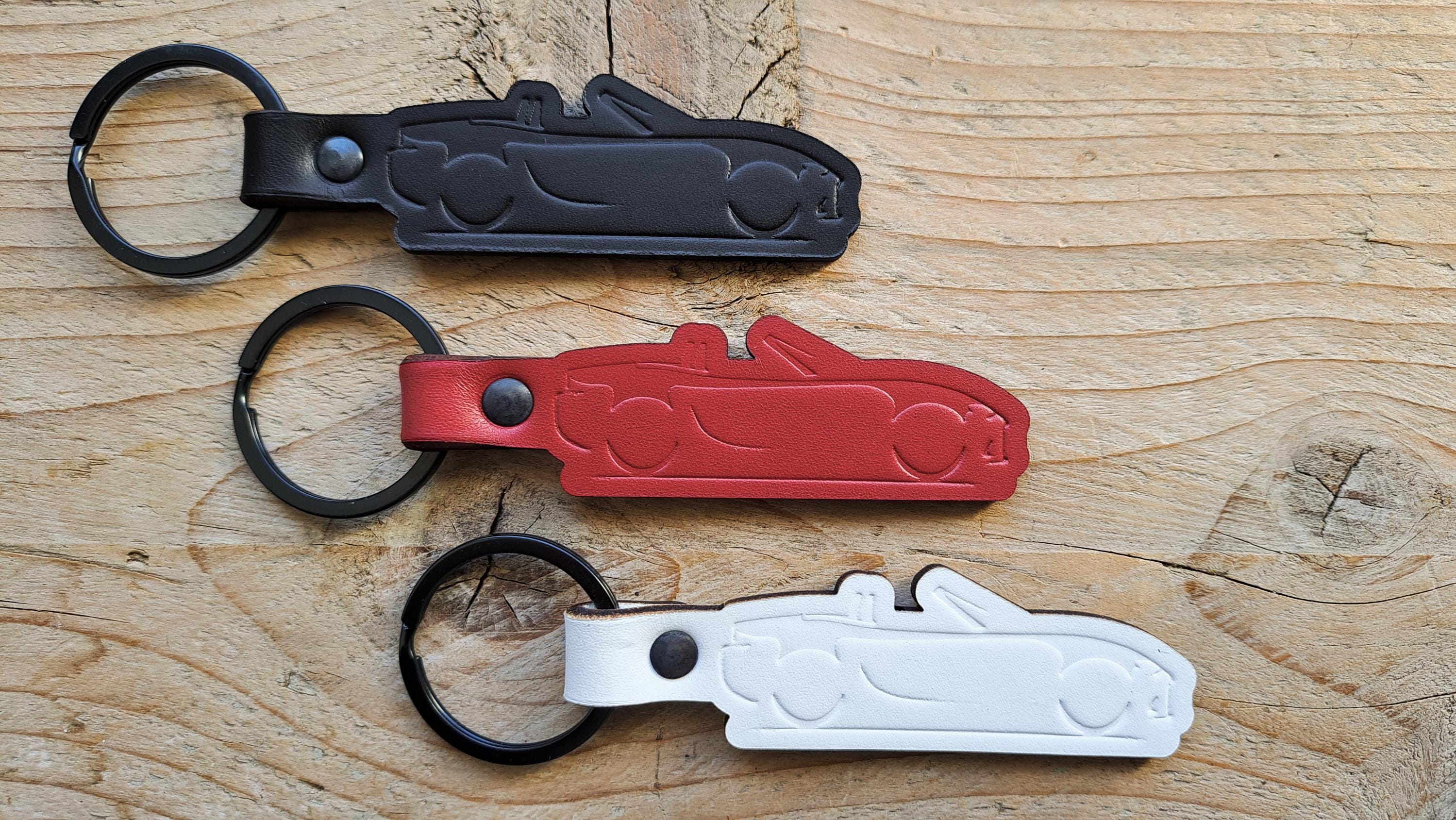 Miata MX-5 (ND) Silhouette Leather Keychain Key Fob
