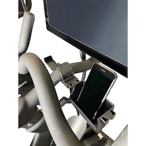 Nth Fit - Soporte para teléfono y gancho para bicicleta de ciclismo Peloton - ¡No se requieren herramientas! (No compatible con Bike+)
