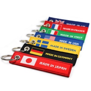 Made In Jet Tag Keychain Keyring