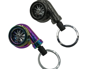 Turbo Retractable Keychain Holder (Turbine Spins!) w/ Belt Clip - Carabiner Clip Badge Reel, ID Card Holder