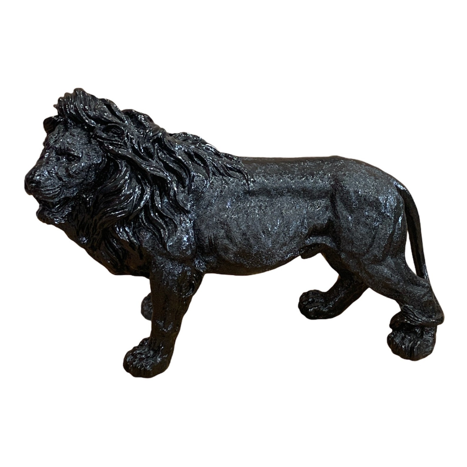 Lion statue in black resin interior and exterior decoration Etsy