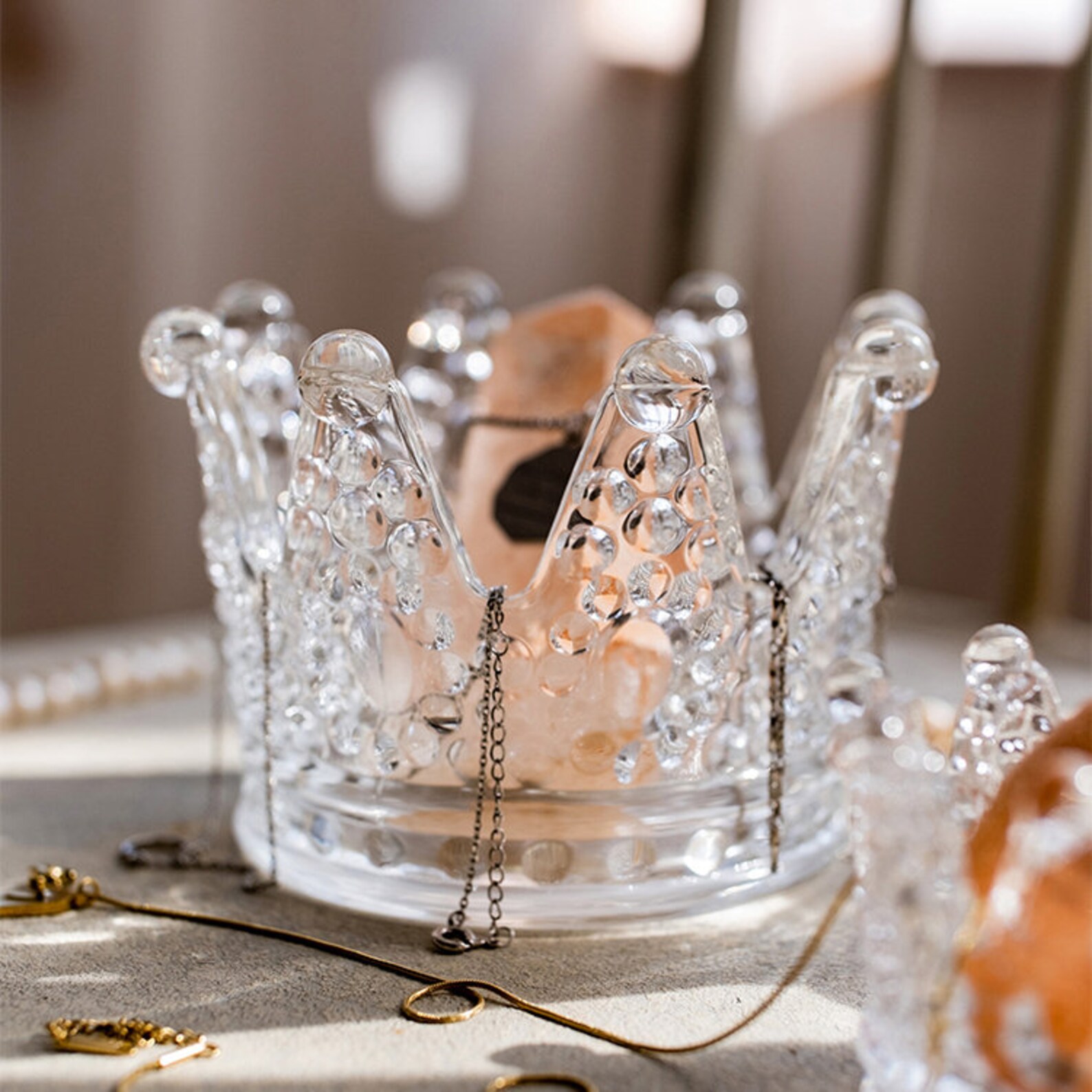Crystal Crown Candle Holder Glass Crown Candlestick Romantic Etsy