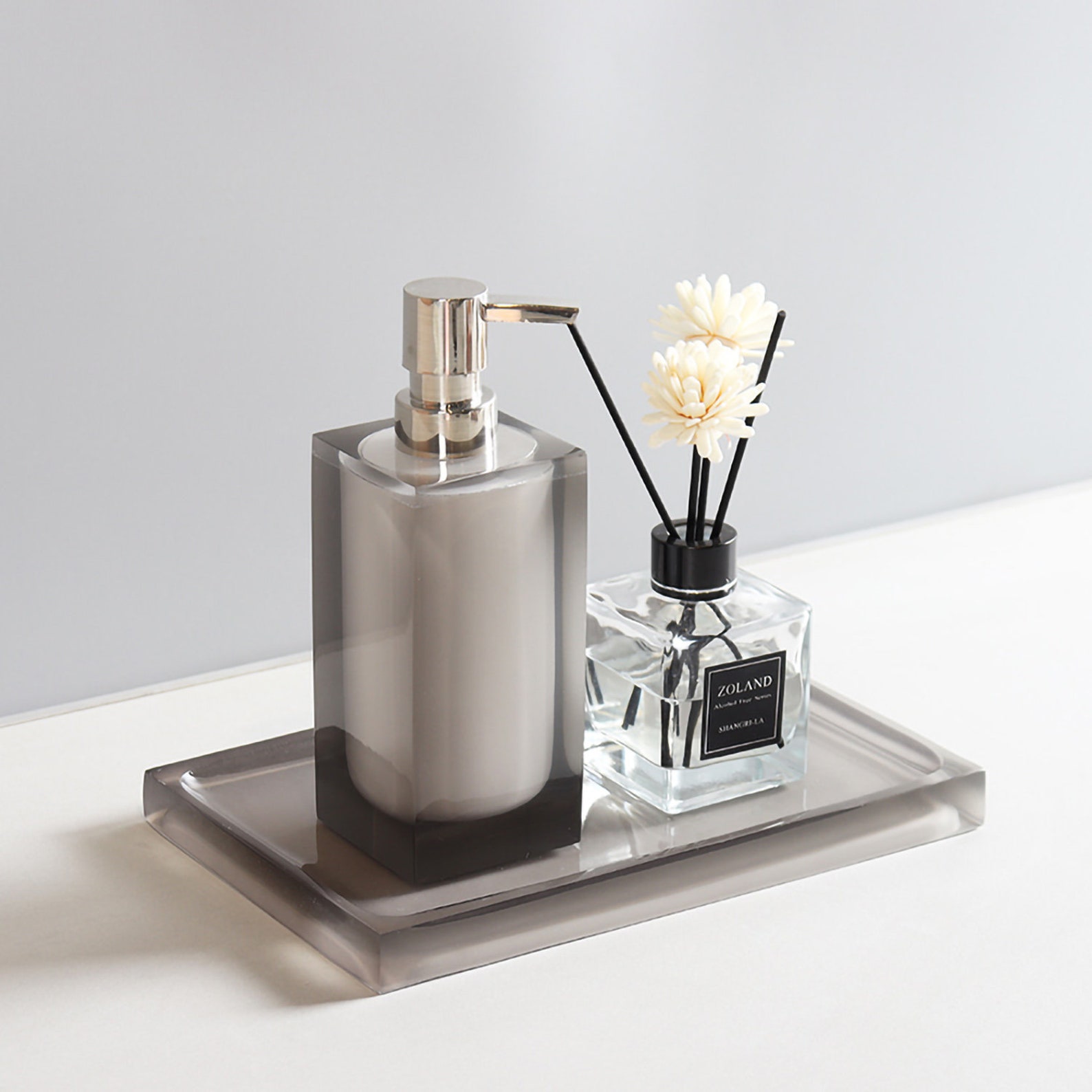 Clear Resin Bathroom Accessories Set Glass Style Bathroom Etsy