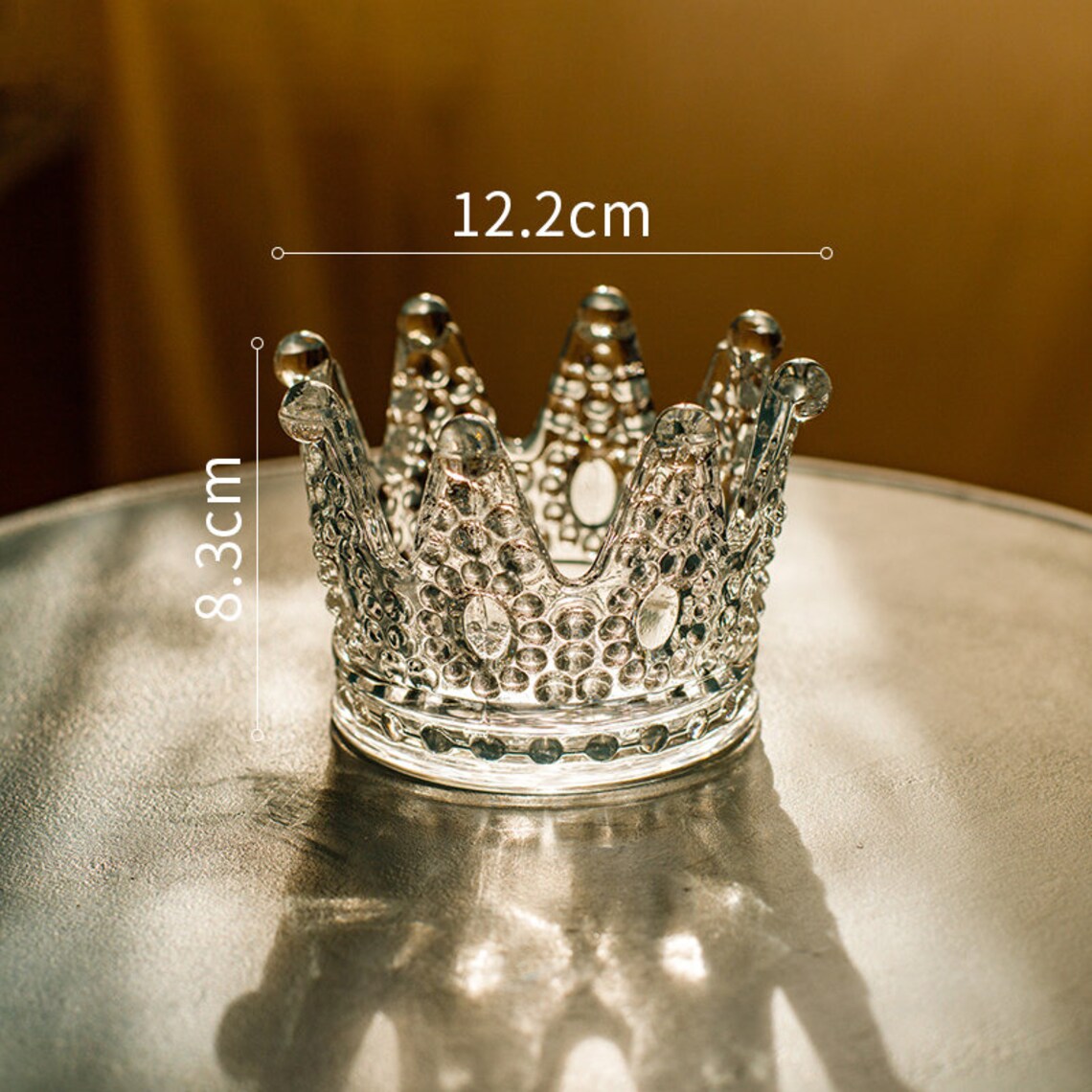 Crystal Crown Candle Holder Glass Crown Candlestick Etsy
