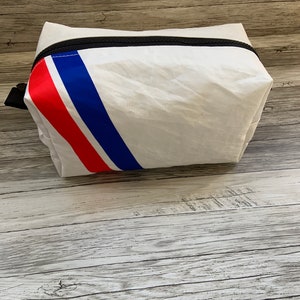 Recycled Sail Toiletry Bag, Nautical Dopp Kit, Sailing Crew Bag, Upcycled Sail Cloth Cosmetic Bag