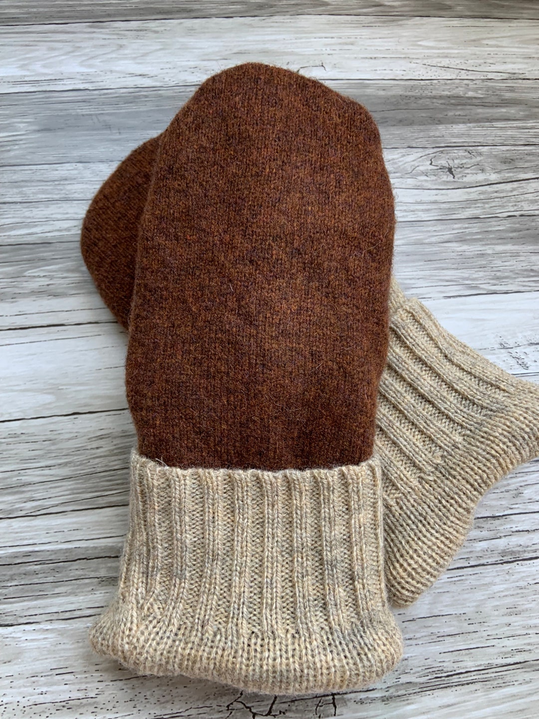 Men's Wool Mittens Upcycled Felted Wool Sweater Mittens Etsy