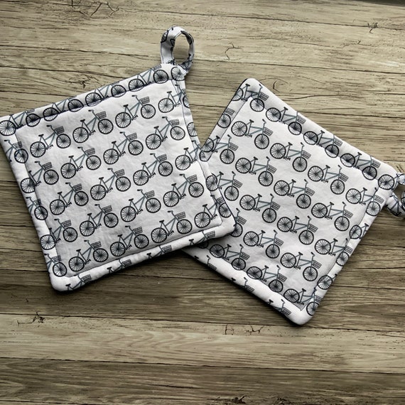 Upcycled Jean Potholders Set of 2 Recycled Denim Hot Pads Etsy