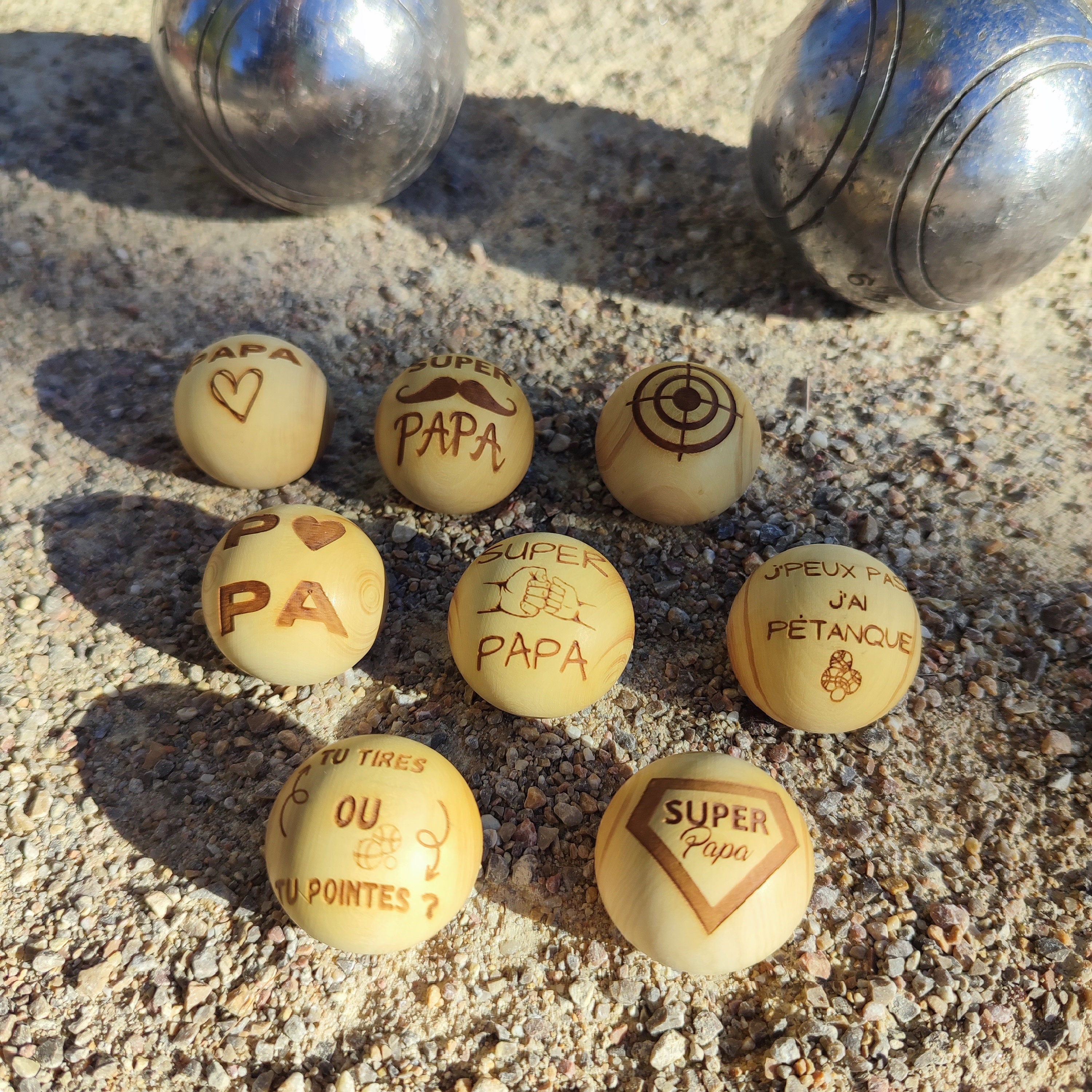 Cochonnet to personalize for petanque for grandpa, dad, godfather, uncle   Personalized gift