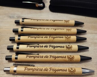 Personalized Bamboo Ballpoint Pen - Engrave Your Message - Ideal for a Gift