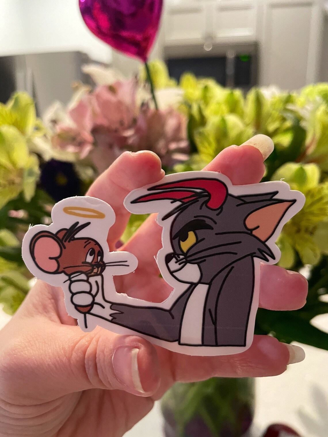 Tom & Jerry devil and angel Sticker Etsy