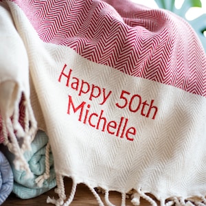 50th Birthday Beach Towel, Custom Beach Towel, Thirtieth Birthday Presents, Beach Towel, 40th Old Birthday for Women and Men,50th Bday Gifts
