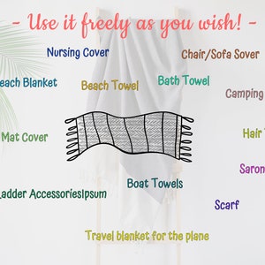 Oversized Towel, Sand Free Beach Towel, Turkish Towel, Sauna Towel, Beach Blanket, Pool, Bathroom 40x70 Inches image 10