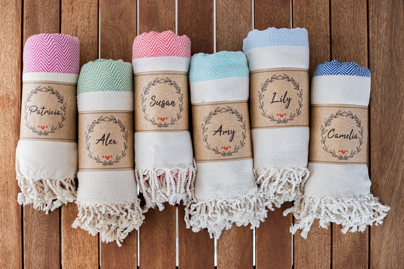 Personalized Beach Towel Wedding Favors Bridesmaid Favors Etsy