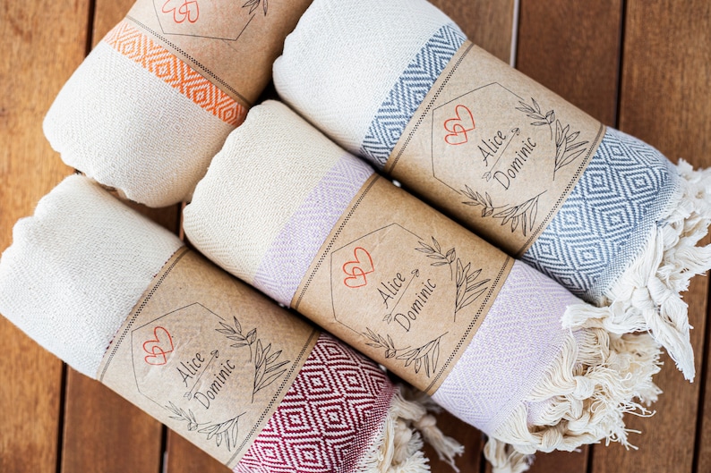 Personalized Beach Towel Wedding Favors or Bridesmaid Favors Etsy