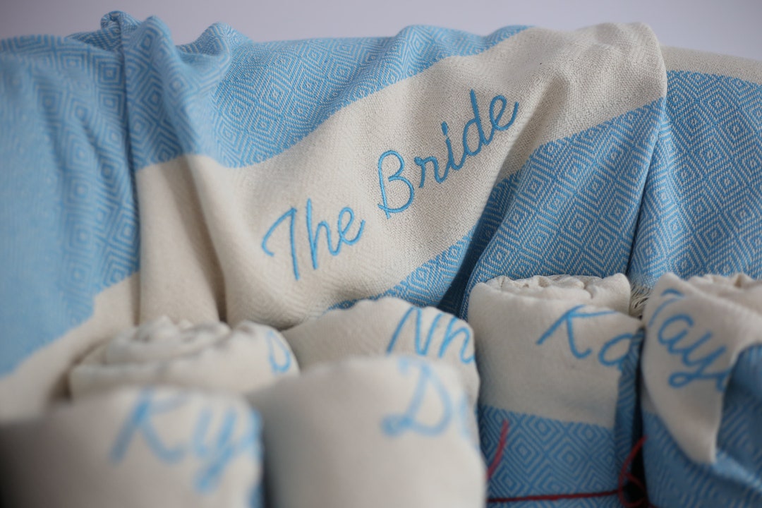 Custom Beach Towel, Personalized Beach Party Towels, Wedding Beach