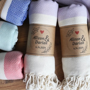 Wedding Favors Towel, Bridal Favors, Bday Gift, Beach or Bath Towel, Personalize your wrap packing design or add a custom logo