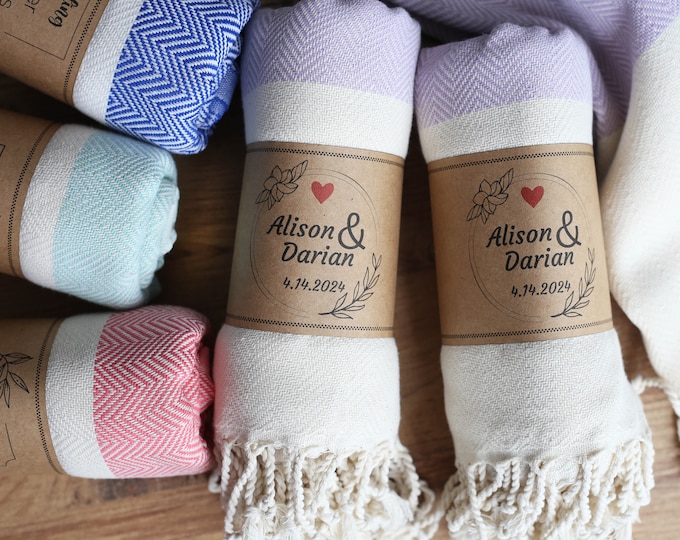 Personalized Beach Towel Wedding Favors Bridesmaid Favors Etsy