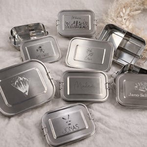 仕切り付きランチボックス/小分け/2〜3コンパートメントランチボックスステンレススチールパーソナライズ/名前