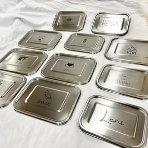 Lunch box with divider / division / 2 3 compartments lunch box lunch box stainless steel personalized / name image 10