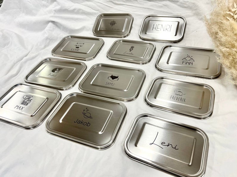 Lunch box with divider / division / 2 3 compartments lunch box lunch box stainless steel personalized / name image 10