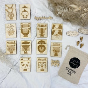 Memory game wooden matching game animal motifs - wooden game wooden memory animals