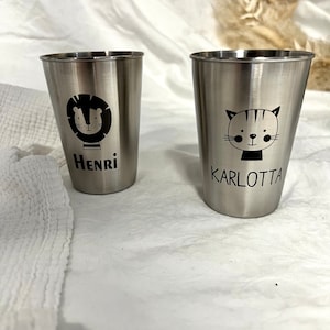 Mug stainless steel silver - Personalized