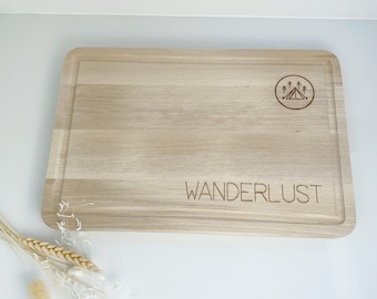 Cutting board wooden board - individual engraving / personalized 30 x 20 cm