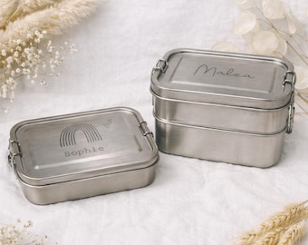 Brotdose Lunchbox Vesperdose Edelstahl personalisiert / Name
