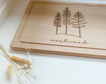Cutting board wooden board - individual engraving / personalized 40 x 30 cm