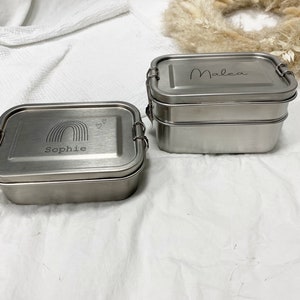 Lunch box lunch box snack box stainless steel personalized / name