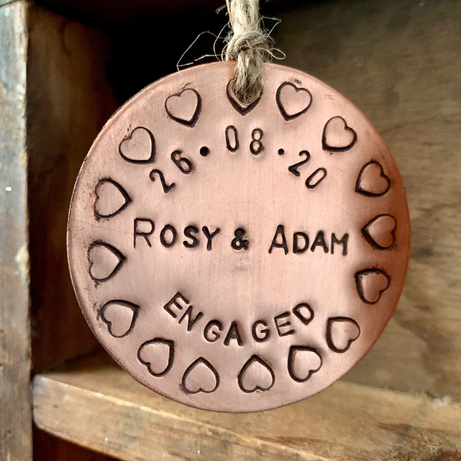 Copper Gifts Personalised Hanging Ornaments Stamped Etsy