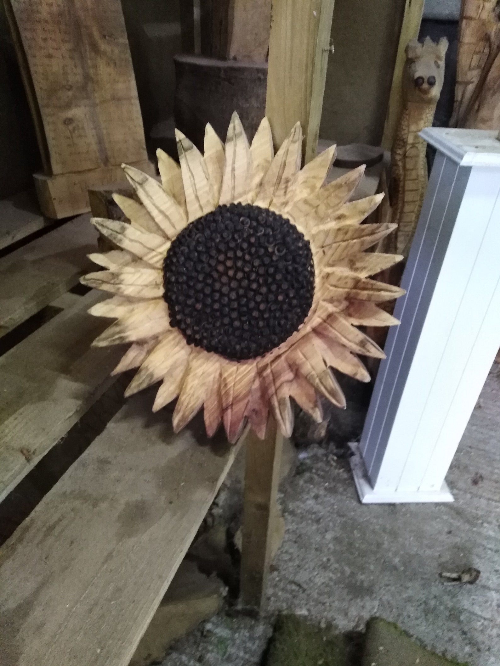Chainsaw Carved Sunflower Etsy UK
