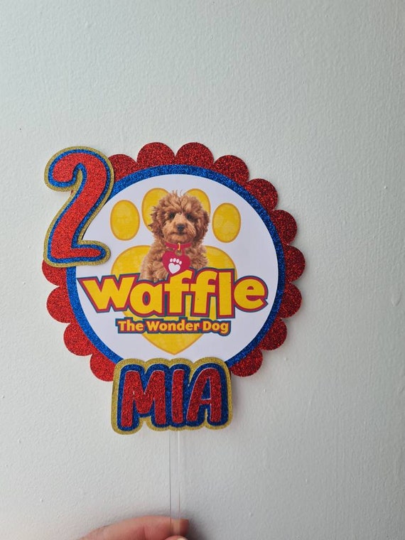 Waffle the Wonder Dog Cake Topper Personalised Etsy