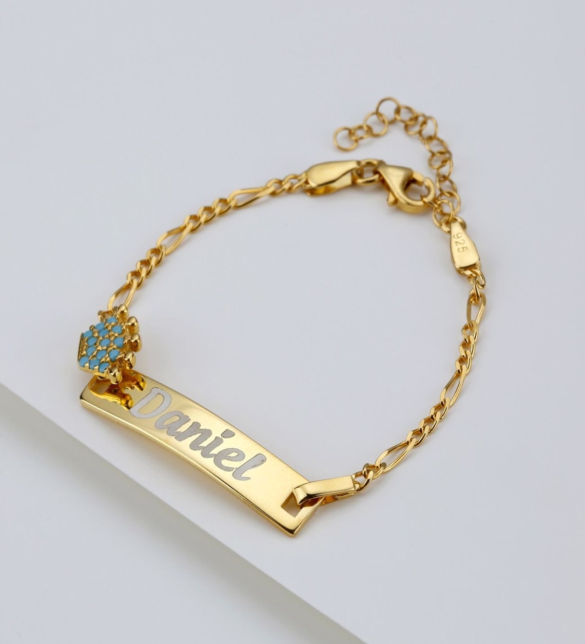 Custom Baby Name Bracelet Gold / Pulsera para bebé para niño Etsy