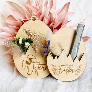 Set of three wooden Easter eggs - personalizable Easter decoration - Easter - Easter nest - Easter pendant - Easter decorations - cash gift