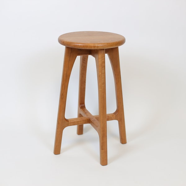 Long Stool, Bar Stool (Walnut, White Oak, Cherry or Hard Maple)