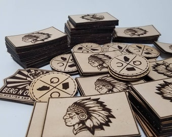 Genuine Leather Patches | Personalized Leather Patch | Custom Logo | Engraved Leather Patch for Hats | Leather Gifts | Company Brand Logo