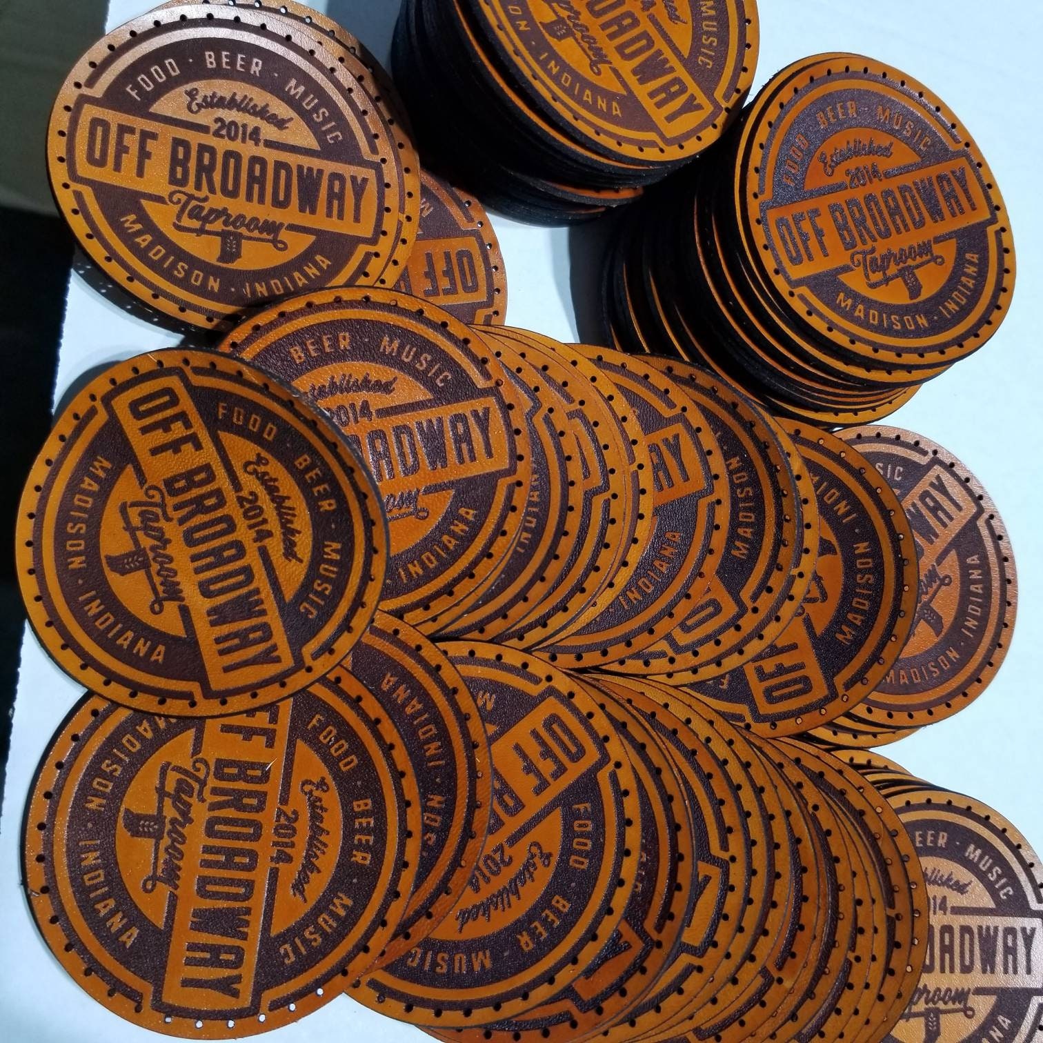 Beer leather patches, patches for caps, leather hat patch, beer patch, –  Thompson Engraving
