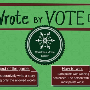 WroteByVote Christmas Edition | Zoom Game | Cooperative Writing | Virtual Christmas Party | Christmas Gift | Printable Game