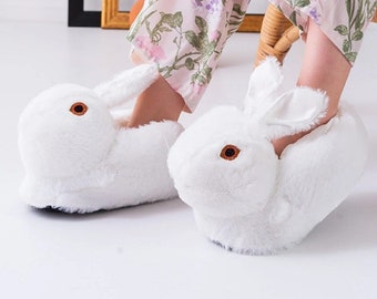 Rabbit House Slippers, Cozy Rabbit House Slides, Unisex Comfy Home Slippers, Winter Plush indoor Slippers, Christmas gifts,