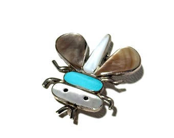 Rare Vintage Zuni Sensa Eustace Bee Pin/Pendant