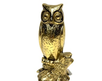 Vintage Brass Owl Bank