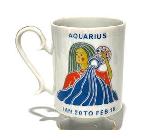 Vintage Aquarius Astrology Mug