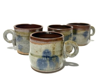 Vintage Studio Pottery Mug Set of 4