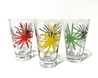Rare Russell Wright ‘Atomic Asterisk’ High Ball Tumblers for Bartlett Collins