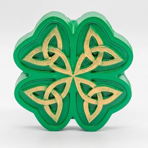 Shamrock Four Leaf Clover Bottle Opener, Celtic Design, St. Patricks Day, Magnetic Bottle Opener