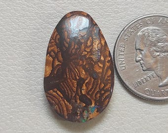 Natural Koroit Boulder Opal Cabochon, 27 ct, Australian Gemstone